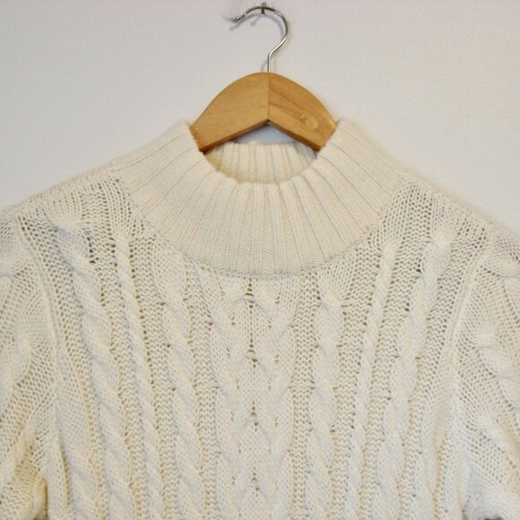 Cream Cable Knit Sweater Dress BRAND NEW NWT Chunky Mock Neck Vero Moda Small - Picture 5 of 15